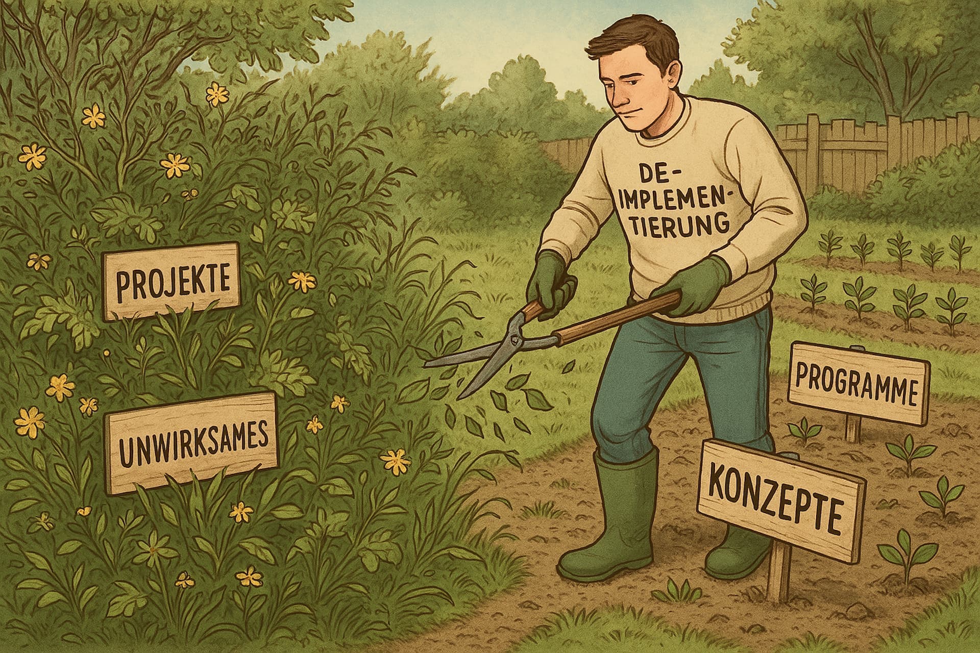 Abbildung 3: De-Implementierung (Generiert mit ChatGPT 4o, prompted by Falck, 2025) 