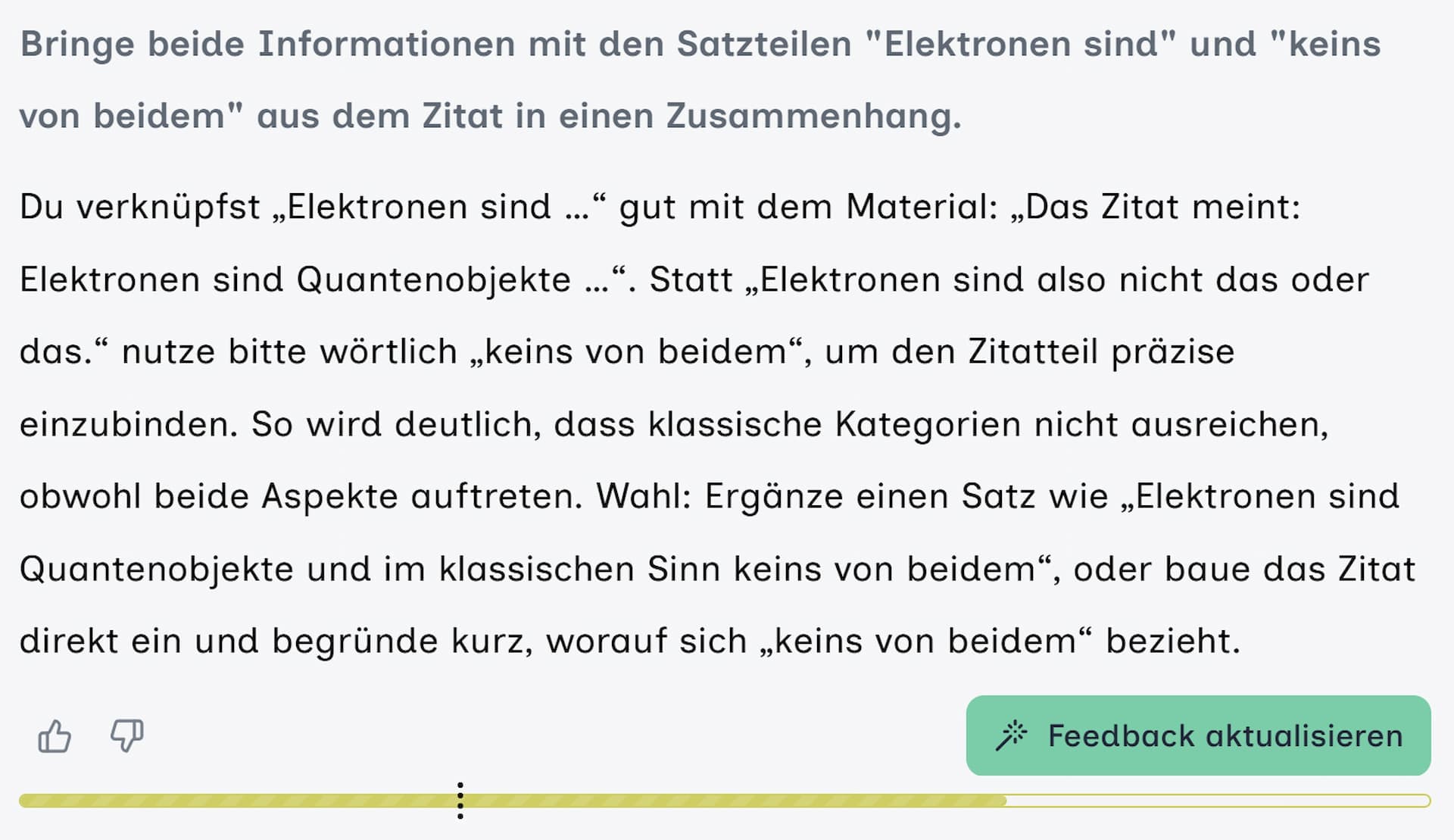 Abbildung 4: Beispiel KI Feedback (2)